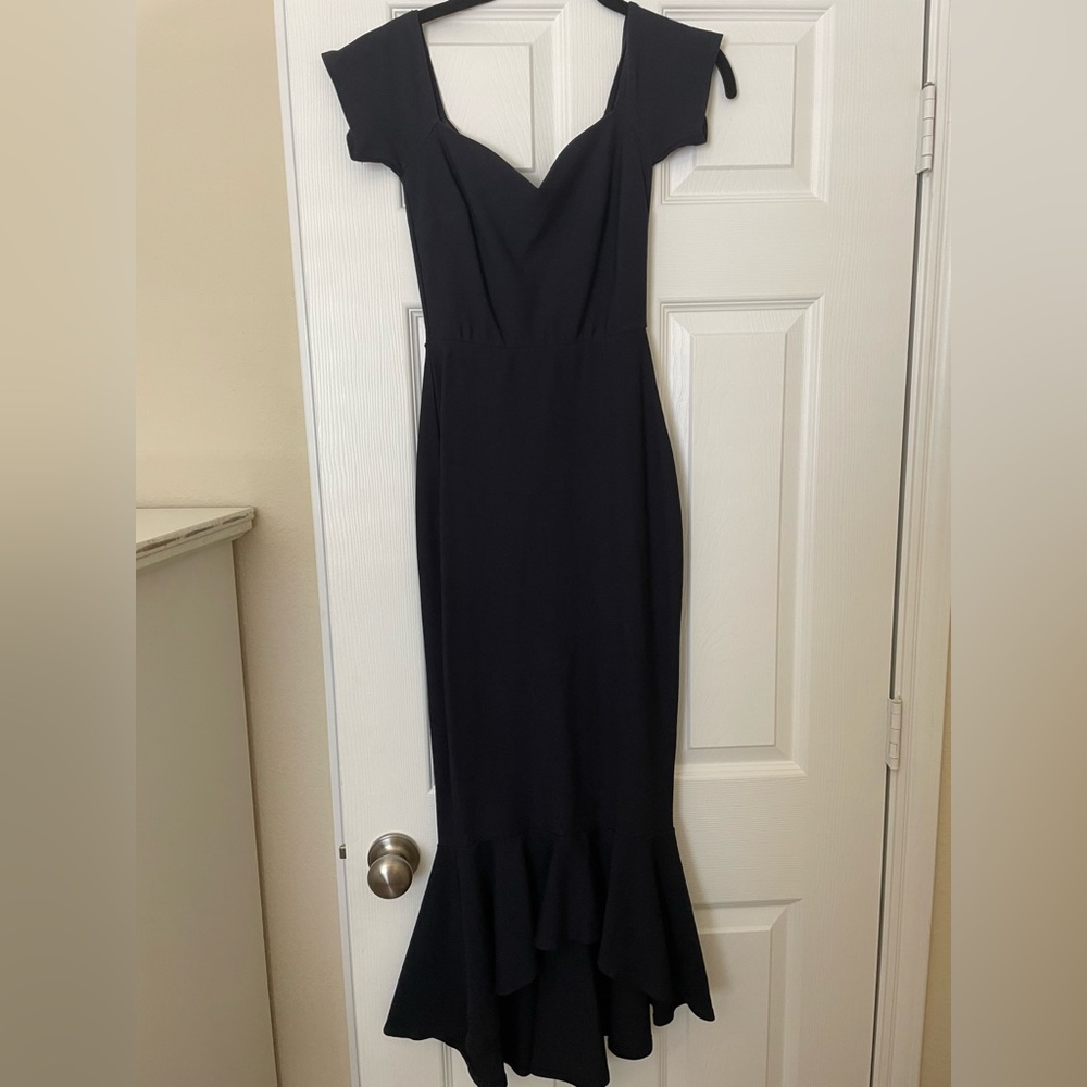 Lulus navy wedding guest dress